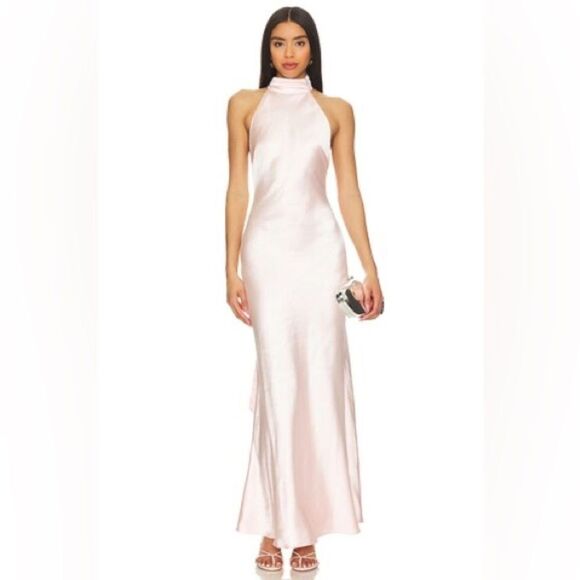 NWT REVOLVE Evianna Gown in Rosewater PinkMISHA Elegant Satin Evening Gown, XS - Picture 2 of 9